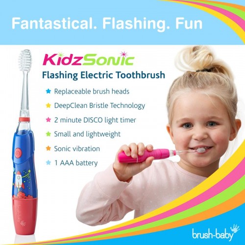 Brush-Baby | Brushbaby KidzSonic Electric Kids Toothbrush 3 - 6 years - Rocket